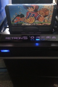 The RetroN 5 played nearly every cart tested, including this Japanese import baseball game.